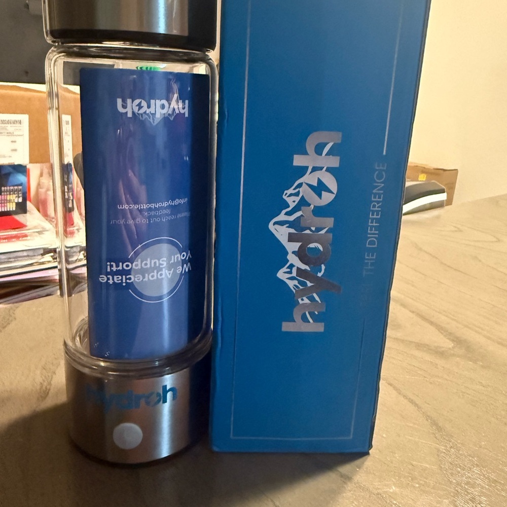 Hydrogen Blue and Silver Water Bottle
